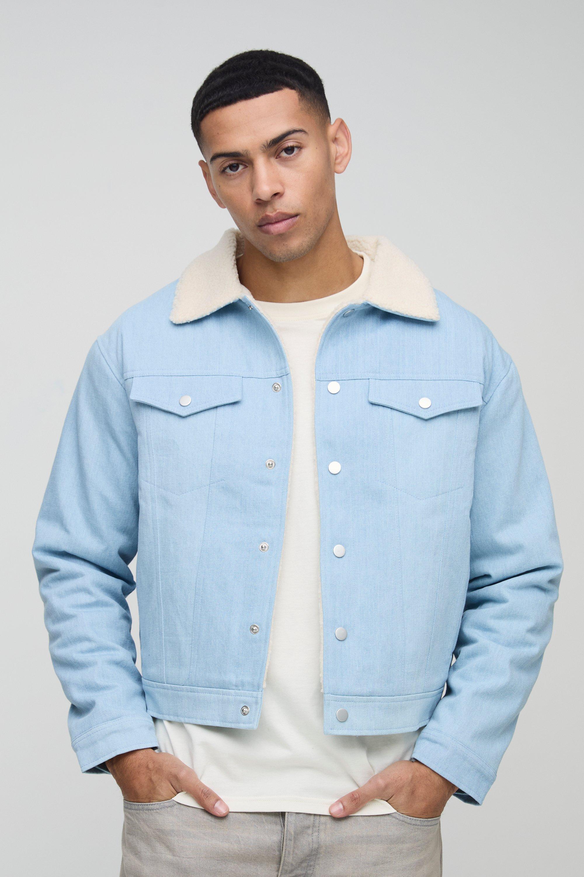 Jean jacket white collar hotsell